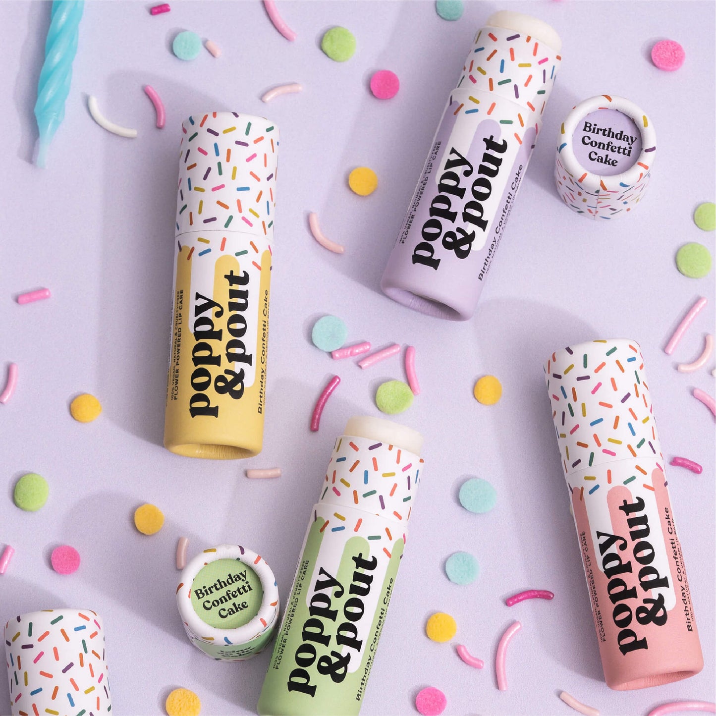 Lip Balm, Birthday Confetti Cake, Yellow