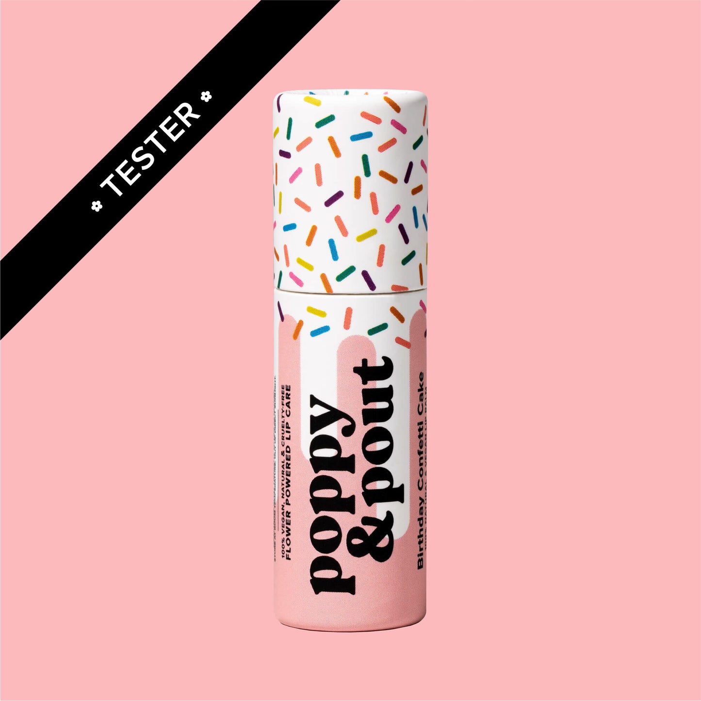 Tester, Lip Balm, Birthday Confetti Cake, Pink