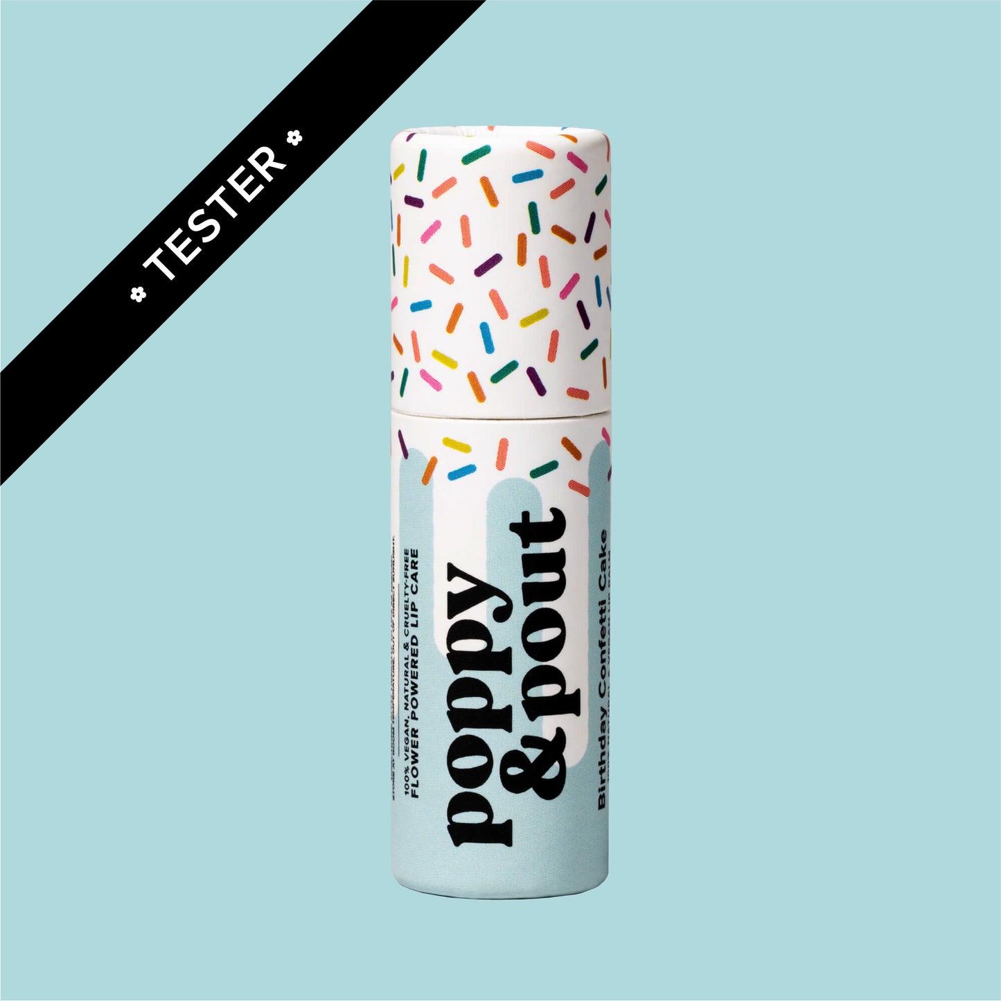 Tester, Lip Balm, Birthday Confetti Cake, Blue