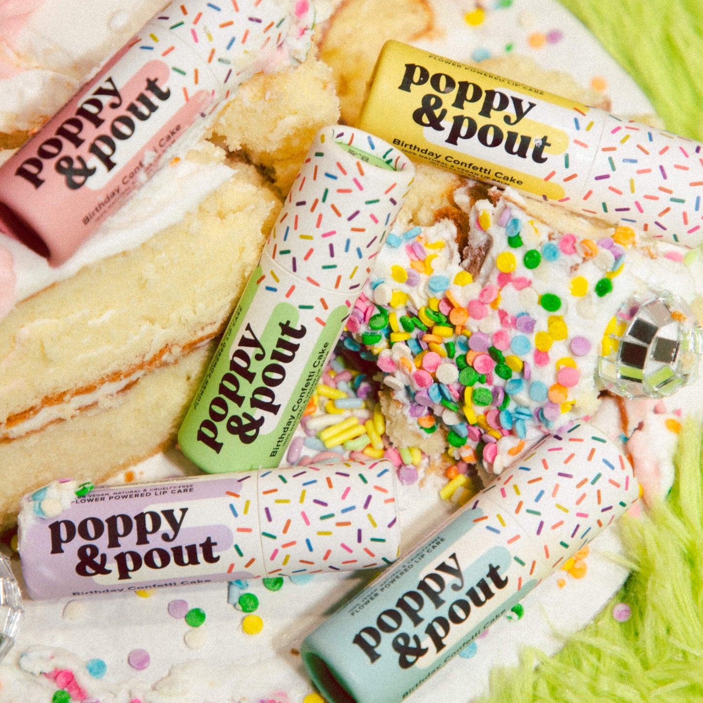 Lip Balm, Birthday Confetti Cake, Blue