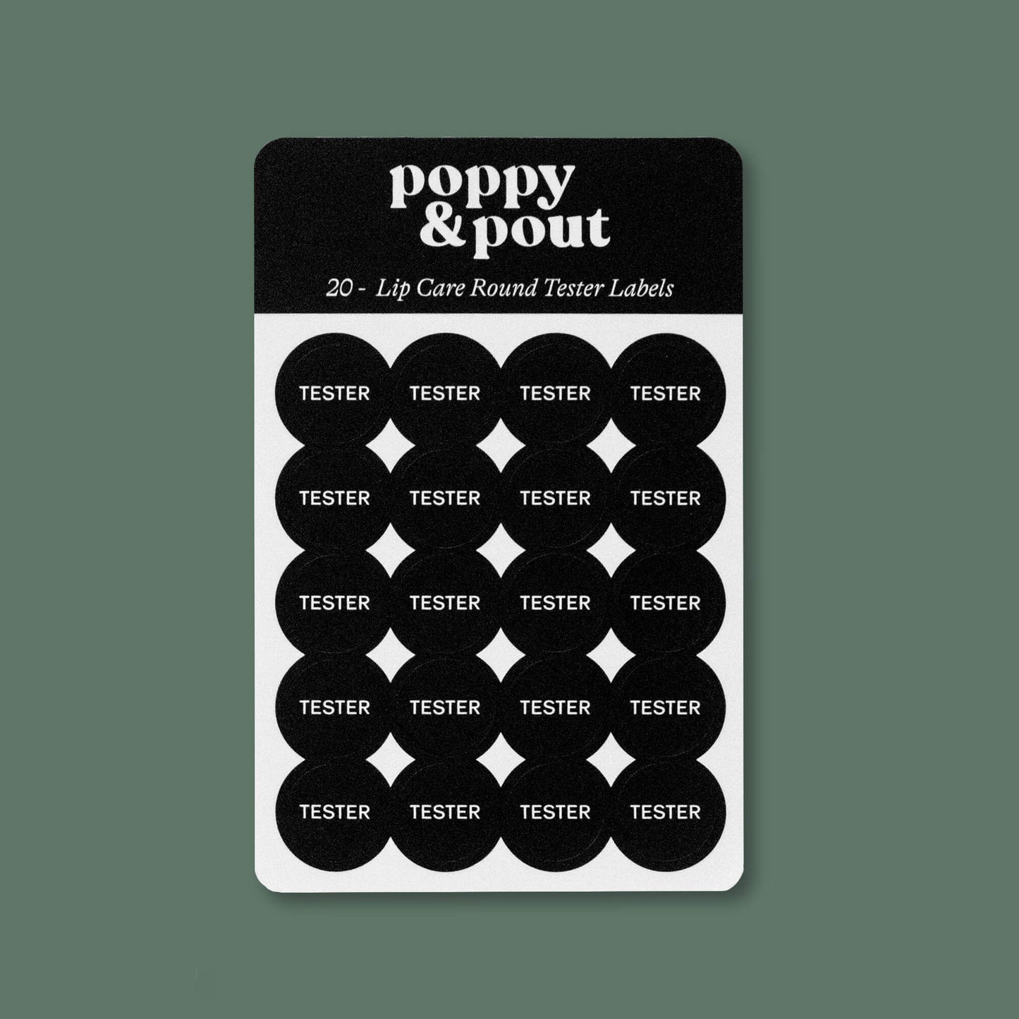 Tester Labels - 20 Lip Care Round Tester Labels