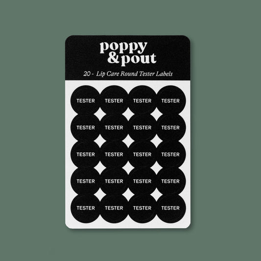 Extra Tester Labels - 20 Lip Care Round Tester Labels
