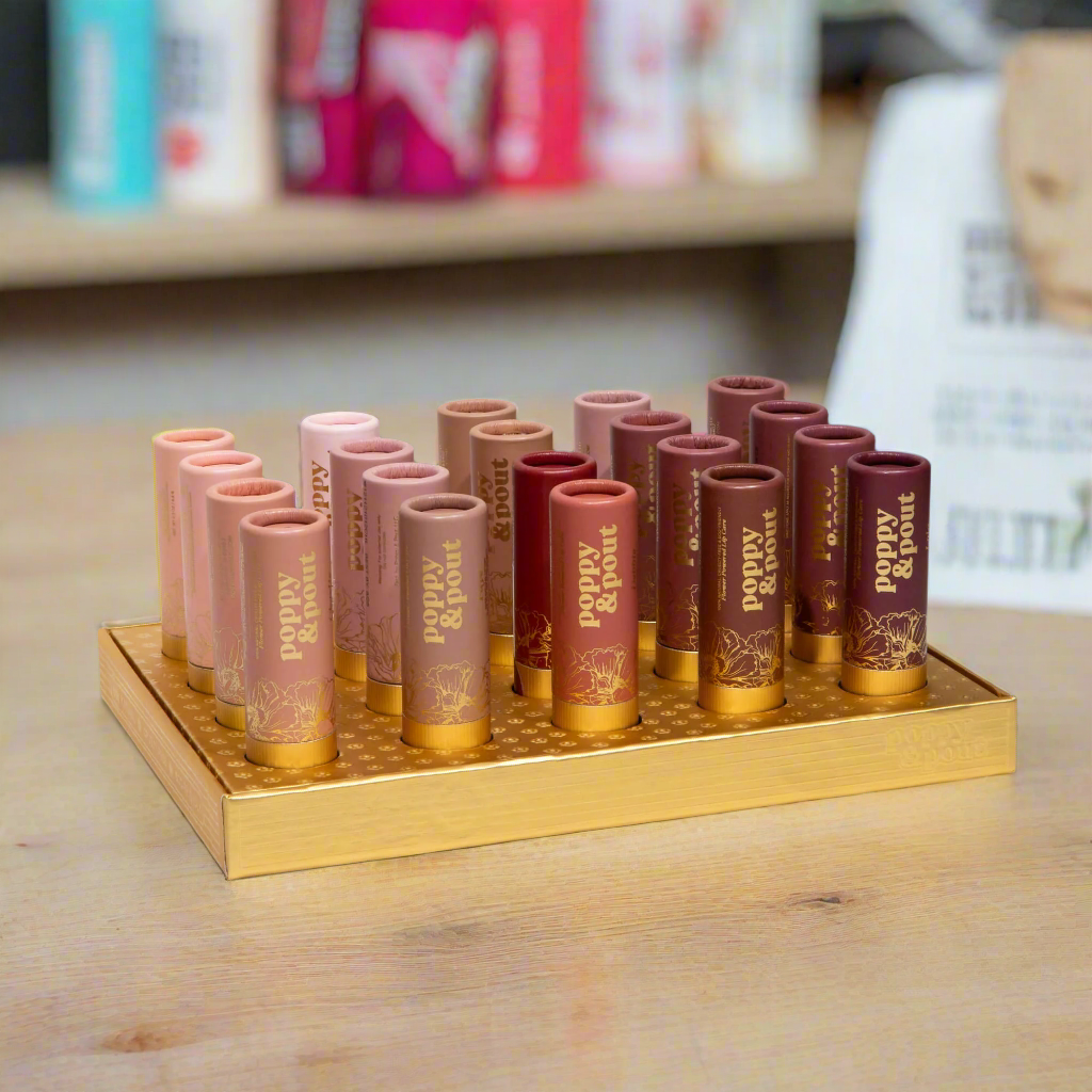 Product Display, 20 Lip Tint Tray, Gold