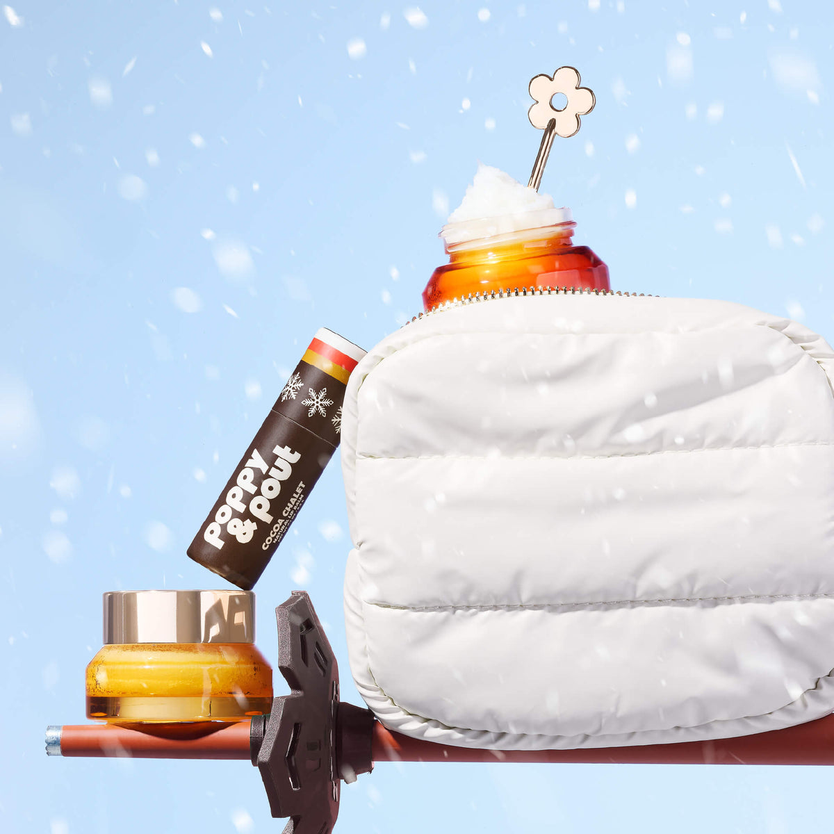 Puffer Bag Gift Set, Retro Ski, Cocoa Chalet, Limited Edition,