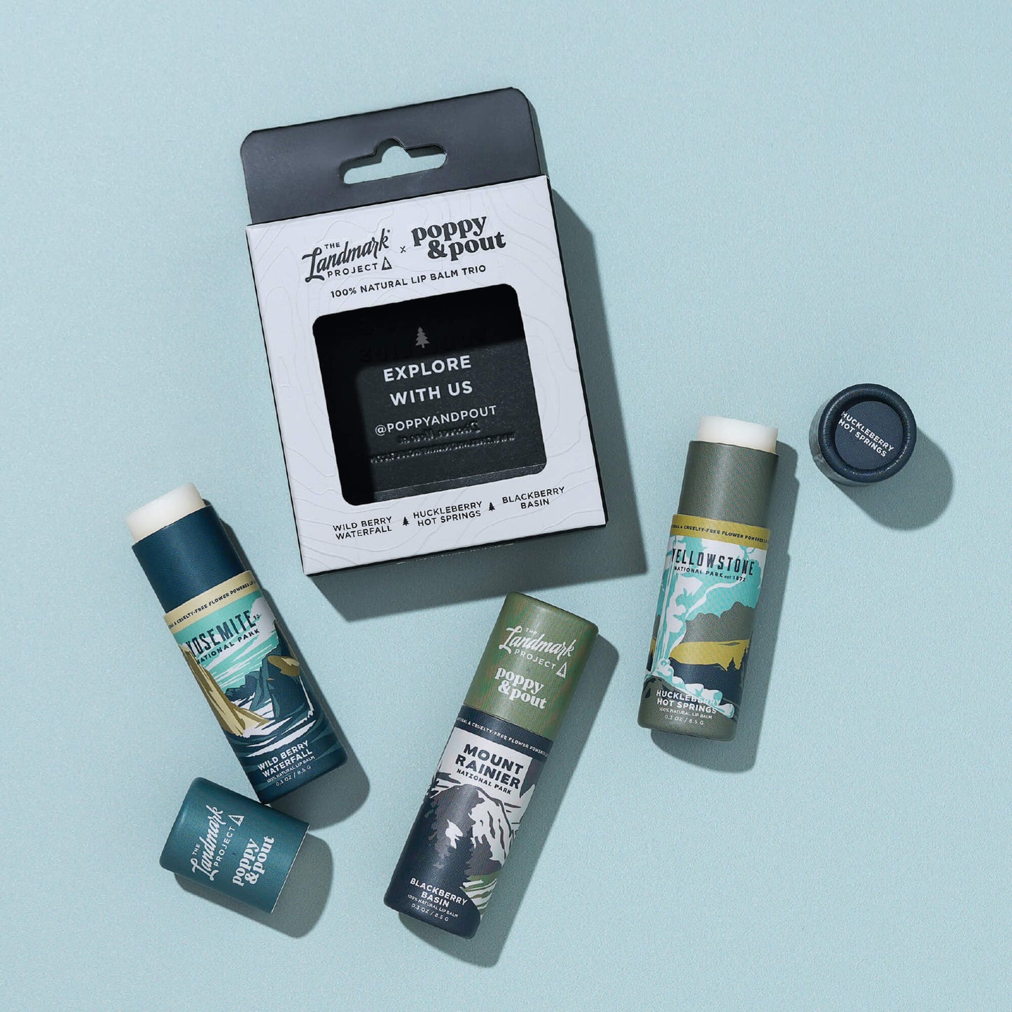 Gift Set, The Landmark Project, Lip Balm Trio, Mountain