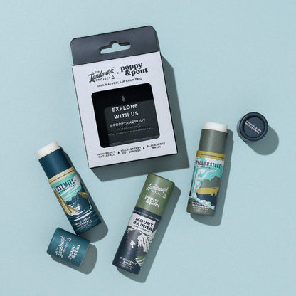 Gift Set, The Landmark Project, Lip Balm Trio, Mountain