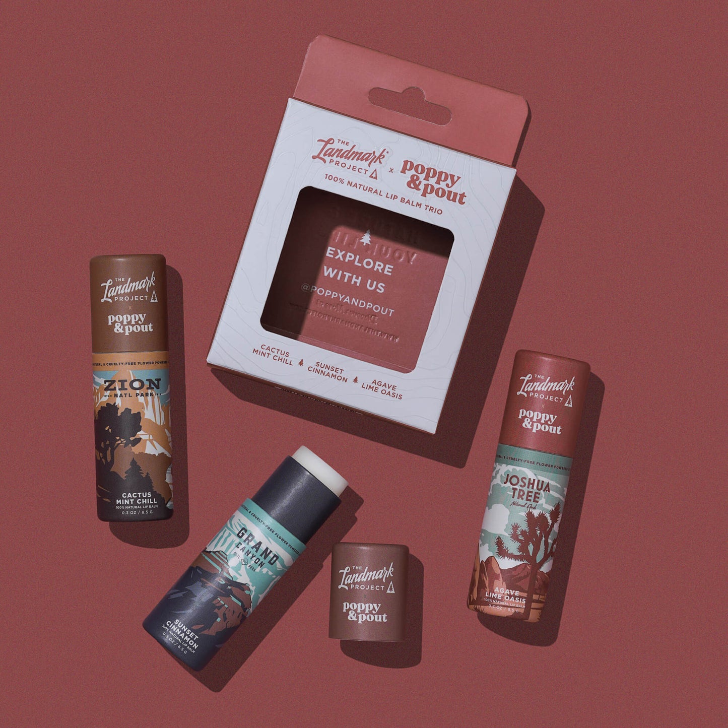 Gift Set, The Landmark Project, Lip Balm Trio, Desert