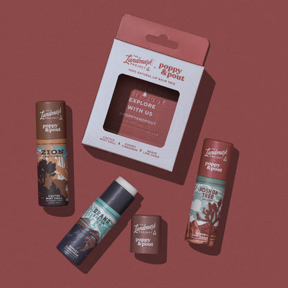 Gift Set, The Landmark Project, Lip Balm Trio, Desert