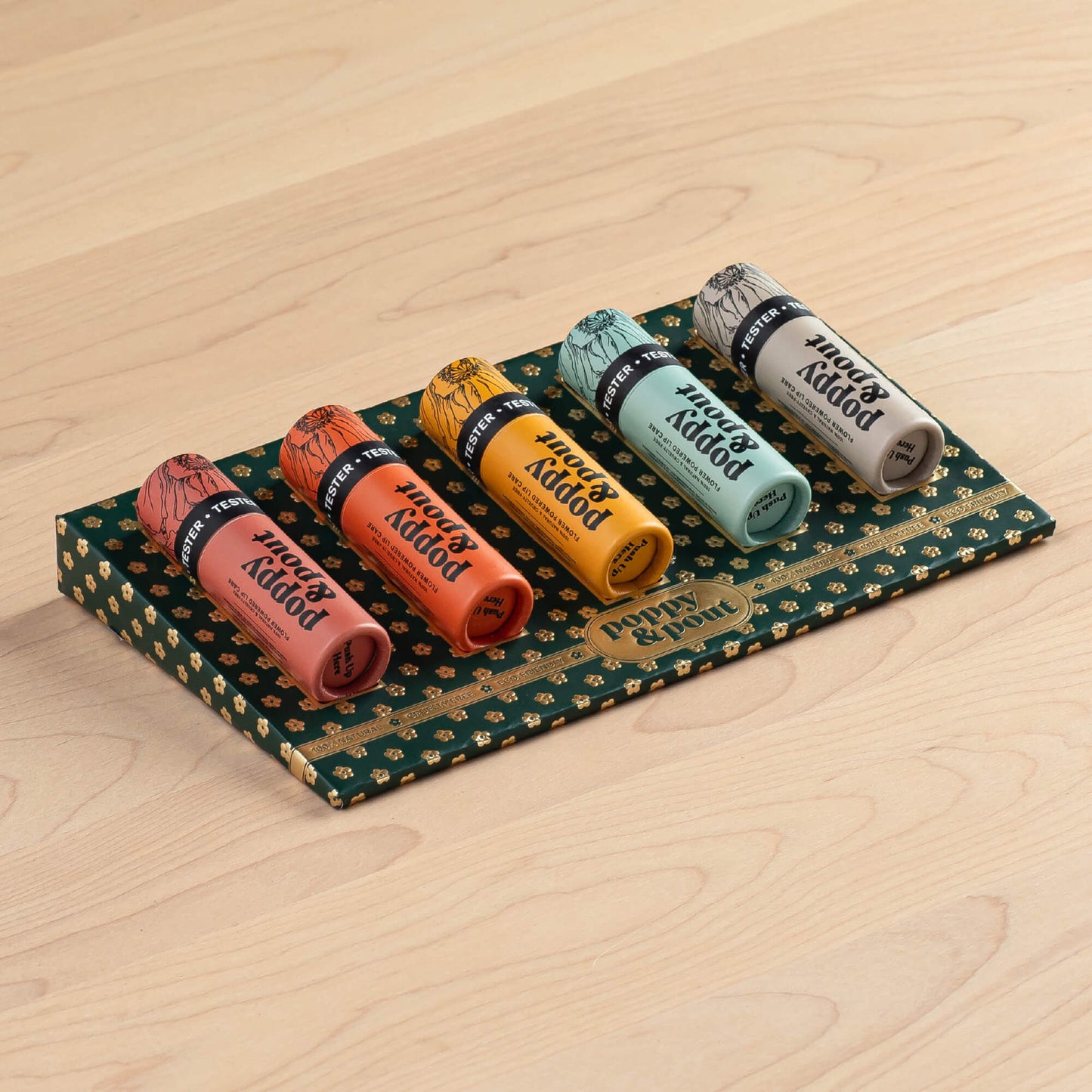 Product Display, Fits 20-Tube Tray, Tester Display, Green