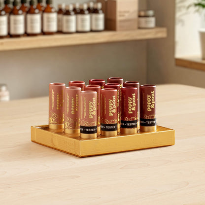 Product Display, 12 Lip Tint Tray, Gold