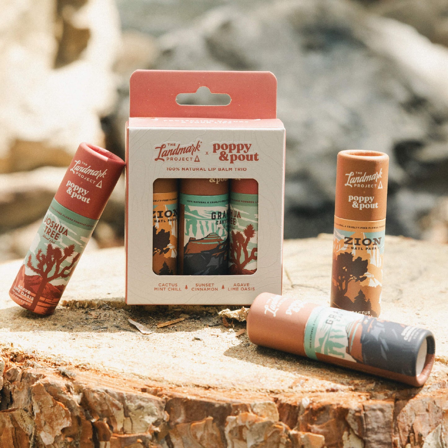 Gift Set, The Landmark Project, Lip Balm Trio, Desert