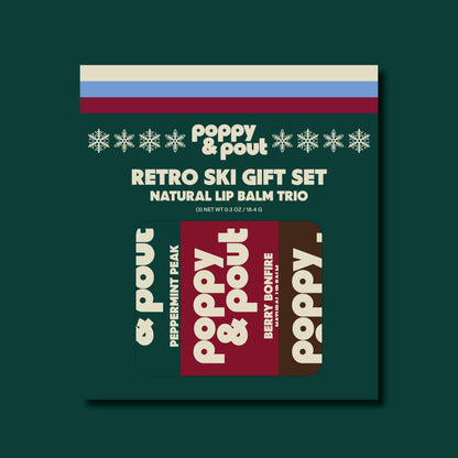 Lip Balm Trio Ornament, Retro Ski, Limited Edition