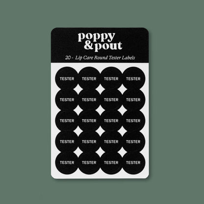 Extra Tester Labels - 20 Lip Care Round Tester Labels