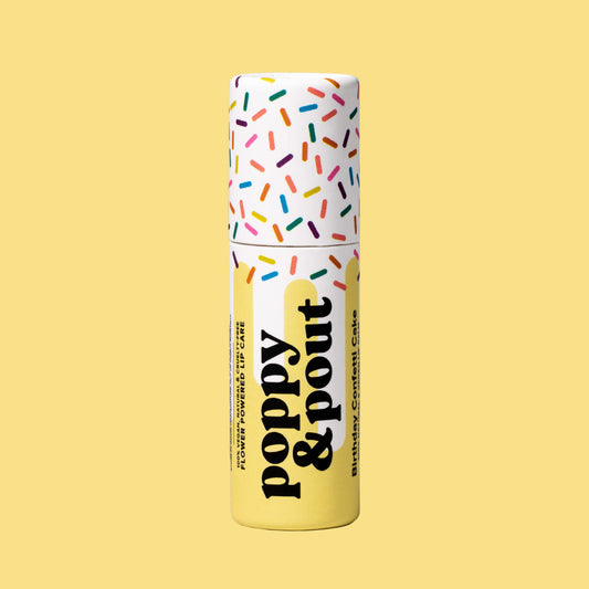 Lip Balm, "Birthday Confetti Cake" Yellow, Vegan