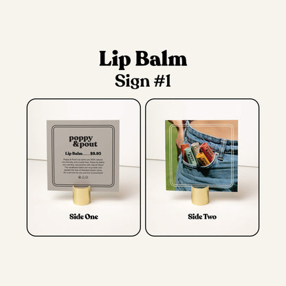 Retailer Sign & Holder Set, Lip Balm