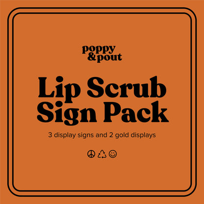 Retailer Sign & Holder Set, Lip Scrub